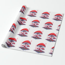 Watercolor Mushroom Muster Wrapping Paper Geschenkpapier