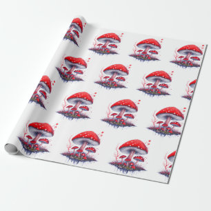 Watercolor Mushroom Muster Wrapping Paper Geschenkpapier