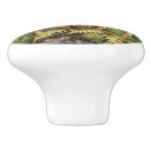 Watercolor Mushrooms Rocks Ferns Keramikknauf (Seitenansicht)