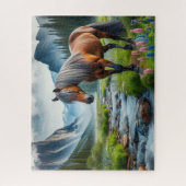 Watercolor Mustang Horse Puzzle (Vertikal)