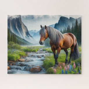 Watercolor Mustang Horse Puzzle
