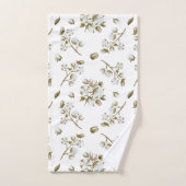 Watercolor-Muster aus weißem Baumwollbolzen Badhandtuch Set (Handtuch)