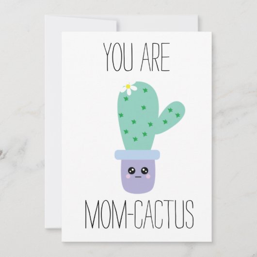 Watercolor Mütter Day Funny Kawaii Cactus Cards Karte (Vorderseite)