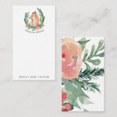 Watercolor Mystischer Fuchs Babyduschberatung Begleitkarte (Vorne/Hinten)