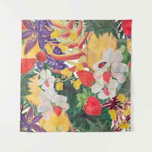 WAtercolor nahtlose tropische Muster mit exotische Wandteppich (Vorderseite)