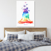 WATERCOLOR NAMASTE LOTUS YOGA-LEINWAND LEINWANDDRUCK (Insitu (Schlafzimmer))