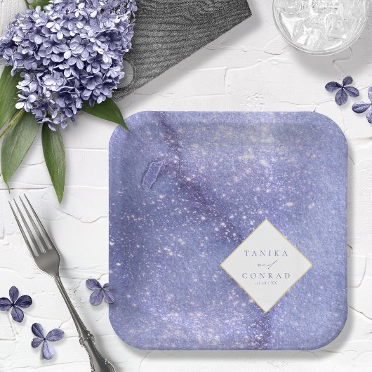 Watercolor-Namen für Hochzeiten Peri-ID954 Pappteller