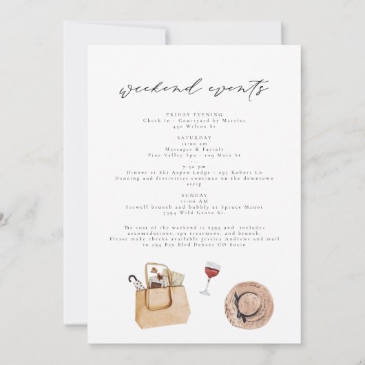 Watercolor Napa Sonoma Tal Weinroute Mendrisiotto Einladung (Rückseite)