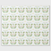 Watercolor Nativity Monogram Crest Christmas Geschenkpapier (Flach)