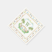 Watercolor Nativity Monogram Crest Christmas Serviette (Ecke)