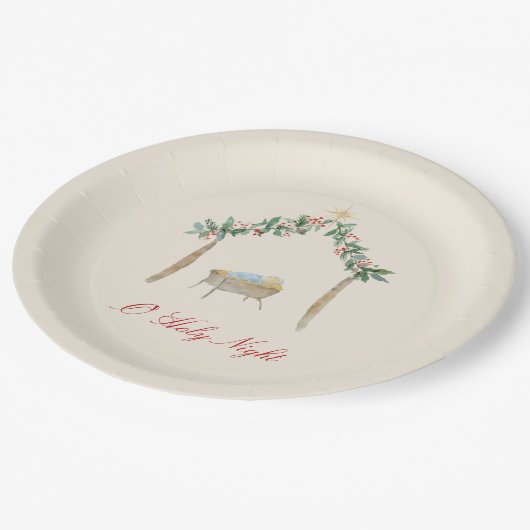 Watercolor Nativity Pappteller (Schrägansicht)