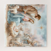 Watercolor Nativity Scene Puzzle (Horizontal)