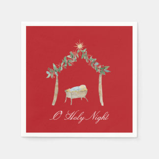 Watercolor Nativity  Serviette