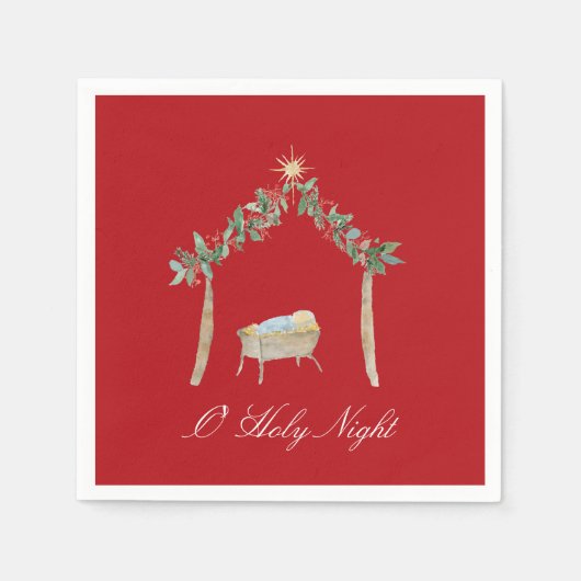 Watercolor Nativity Serviette (Vorderseite)