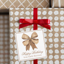 Watercolor Natural Burlap Bow Mitteilungskarte