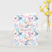 Watercolor Nature Pattern Miss you Affirmation Karte (Gelbe Blume)