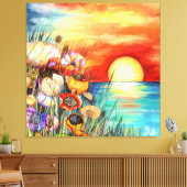 Watercolor Nature Sunrise Canvas Print Leinwanddruck (Insitu (Wohnzimmer))