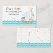 Watercolor Nautical Baby Shower Diaper Raffle Begleitkarte (Vorne/Hinten)