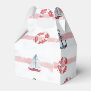 Watercolor Nautical Boys Geburtstagsparty Geschenkschachtel