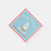 Watercolor Nautical Sailboat Birthday Serviette (Ecke)