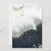 Watercolor Navy Blue & Gold Hochzeit Einladung (Rückseite)