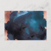 Watercolor Navy Blue Moody Rose Gold Wedding RSVP Karte (Rückseite)