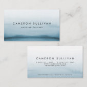 Watercolor Navy Blue Ombre Modern Visitenkarte (Vorne/Hinten)