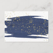 Watercolor Navy und Gold Wedding Card Begleitkarte (Rückseite)