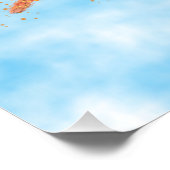 Watercolor Nazca Hummingbird Blue Sky Poster (Ecke)