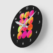 Watercolor neon spots art runde wanduhr (Winkel)