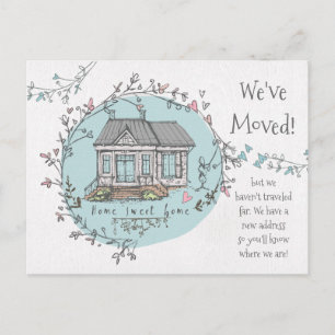 Watercolor-neue Zuhauseadresse, die wir uns bewegt Ankündigungspostkarte