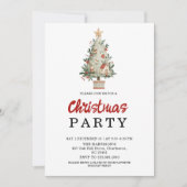 Watercolor Neutral Boho Holiday Party Invitation Einladung (Vorderseite)
