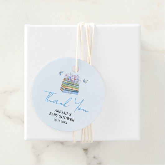 Watercolor New Chapter Begins baby boy++ shower Geschenkanhänger (Beispiel)