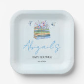 Watercolor New Chapter Begins baby boy shower  Pappteller (Vorderseite)