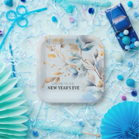Watercolor New Year's Eve Party Pappteller (Party)