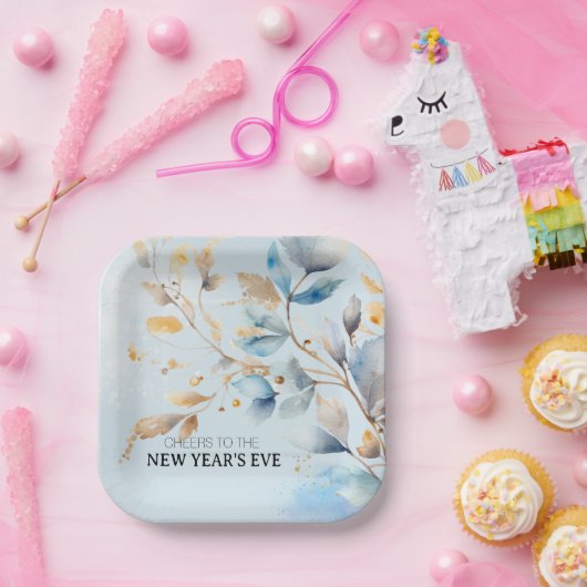 Watercolor New Year's Eve Party Pappteller (Party)