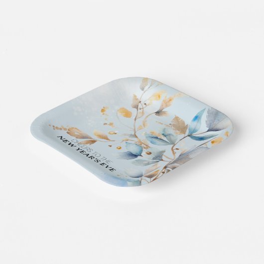 Watercolor New Year's Eve Party Pappteller (Gewinkelt)