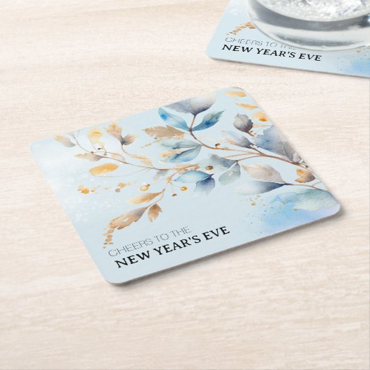 Watercolor New Year's Eve Party Rechteckiger Pappuntersetzer (angewinkelt)
