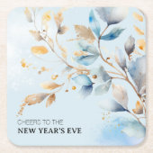 Watercolor New Year's Eve Party Rechteckiger Pappuntersetzer (Vorderseite)