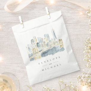 Watercolor New York City Skyline Wedding Vielen Da Geschenktütchen