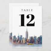 Watercolor New York City Tischnummer (Vorne/Hinten)