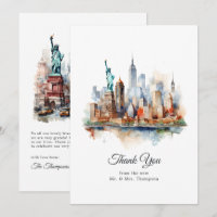 Watercolor New York USA Hochzeit in Urlaubsort