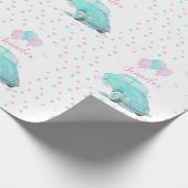 Watercolor Niedlich Car Baby Duschpapier Geschenkpapier (Ecke)