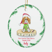 Watercolor Niedlich Cavalier King Charles Spaniel Keramik Ornament (Links)