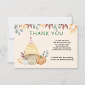 Watercolor niedlich Fliegenagrarparty zum ersten G Dankeskarte (Vorderseite)