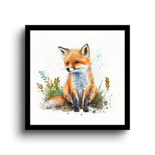 Watercolor Niedlich Fox Wall Poster