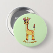 Watercolor-niedliche Baby-Giraffe Button (Vorne & Hinten)