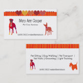 Watercolor-niedliche Haustier-Hundestreifen-Herzen Visitenkarte (Vorne/Hinten)