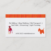 Watercolor-niedliche Haustier-Hundestreifen-Herzen Visitenkarte (Rückseite)