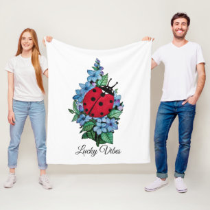 Watercolor-niedlicher Marienkäfer mit blauen Fleecedecke